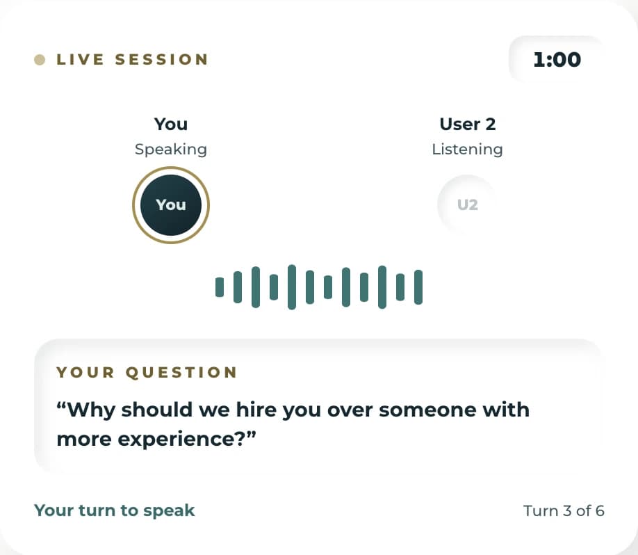 Live session: your turn to answer why we should hire you over someone with more experience